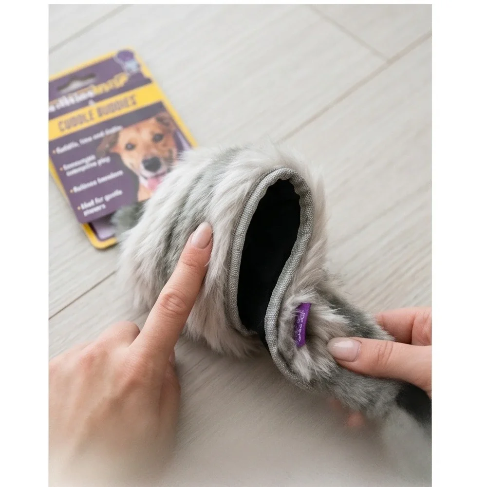 Multipet Cuddle Buddies Empty Nesters Gray Goose Stuffing Free Dog Toy NEW